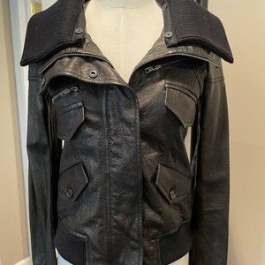 Theory Nyree black leather moto jacket - Sz P - NWT - Rt $795